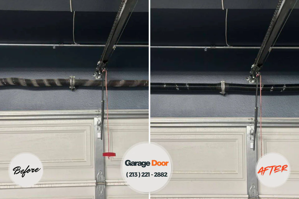 Before and after: garage door repair Parkville, MD